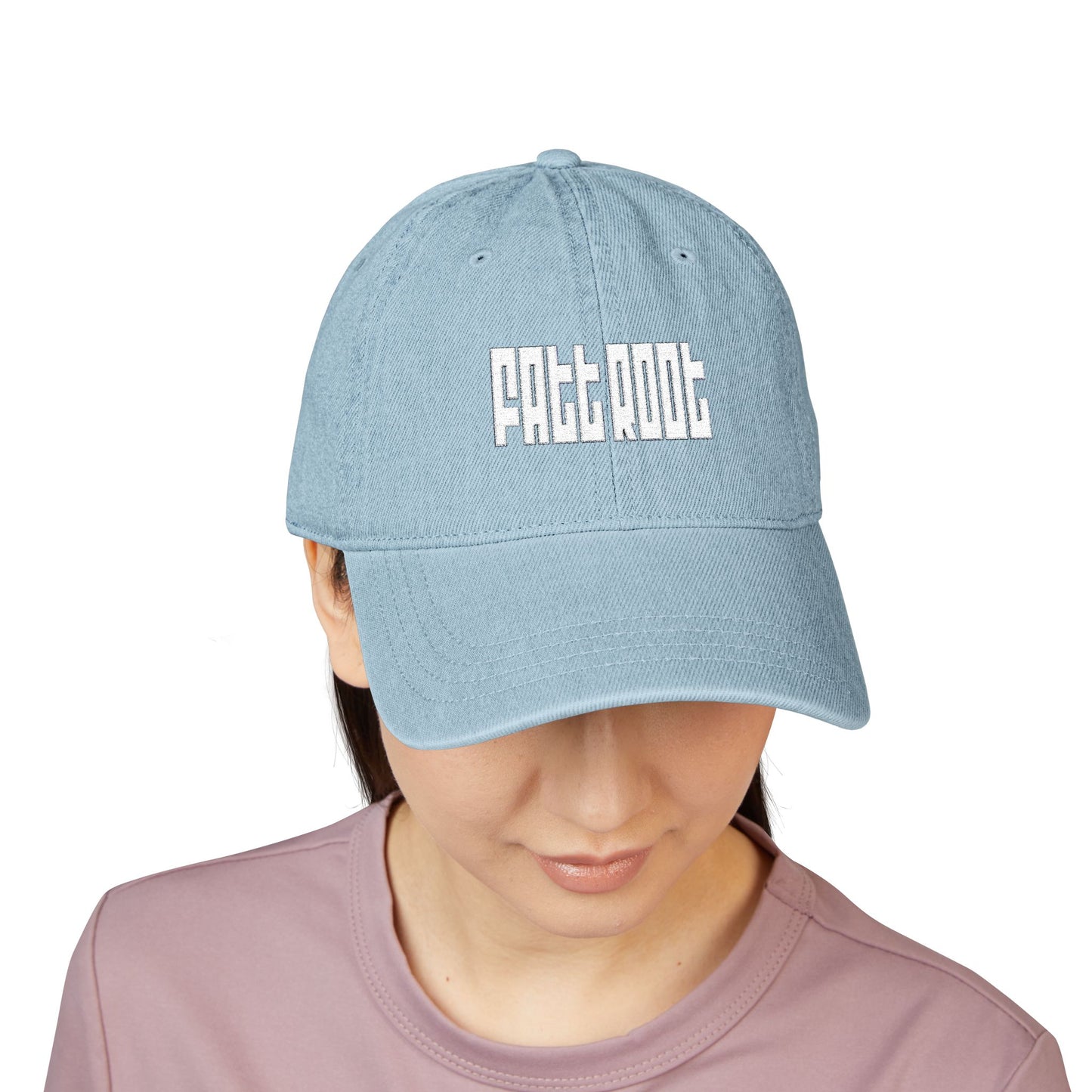 Embroidered Fatt Root Denim Hat - Stylish and Casual Social Cap for Everyday Wear
