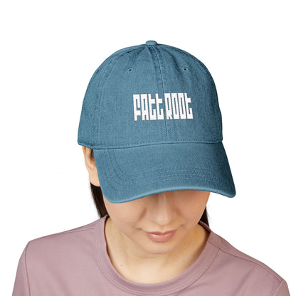 Embroidered Fatt Root Denim Hat - Stylish and Casual Social Cap for Everyday Wear