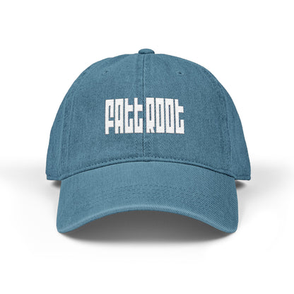 Embroidered Fatt Root Denim Hat - Stylish and Casual Social Cap for Everyday Wear