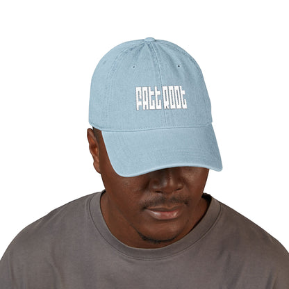 Embroidered Fatt Root Denim Hat - Stylish and Casual Social Cap for Everyday Wear