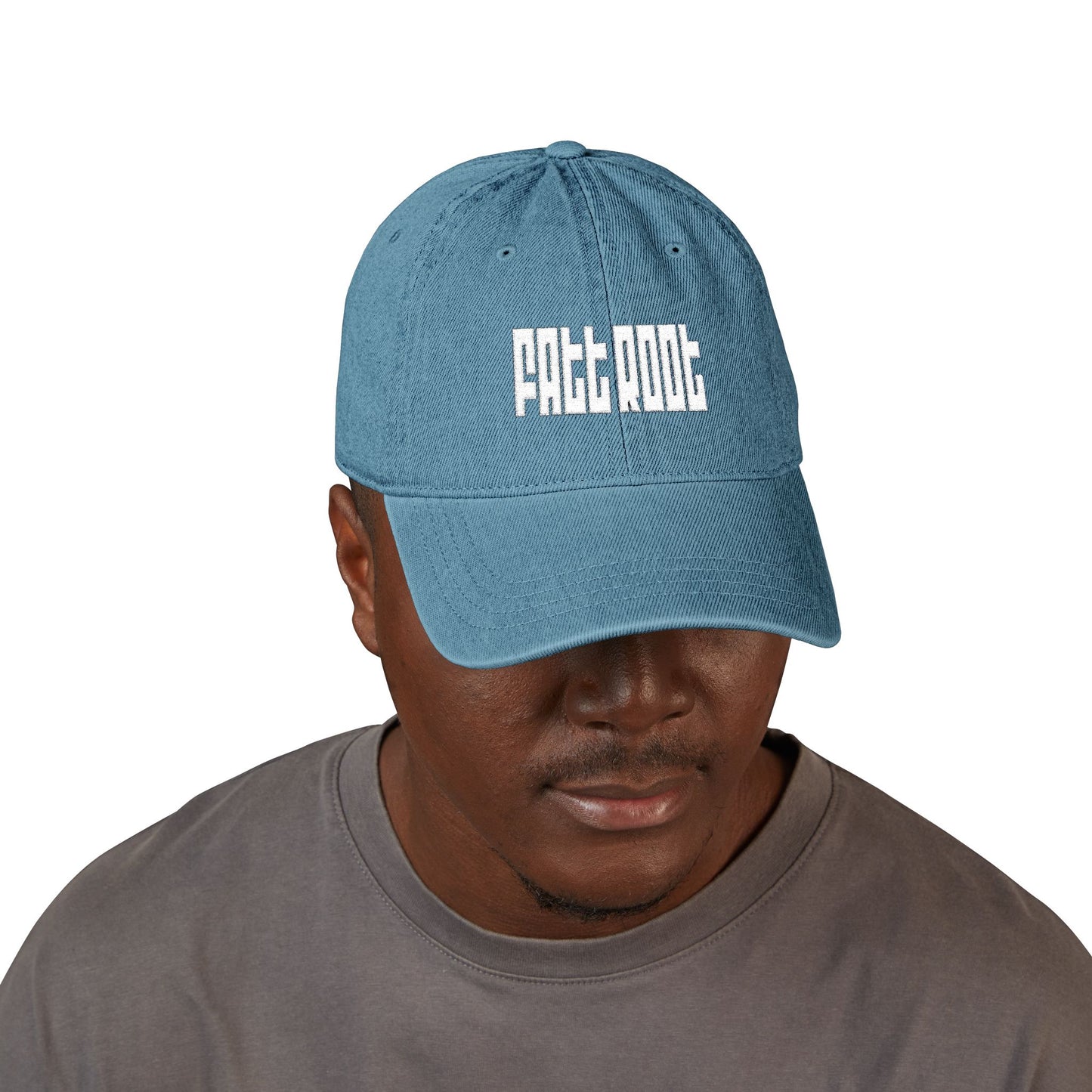 Embroidered Fatt Root Denim Hat - Stylish and Casual Social Cap for Everyday Wear