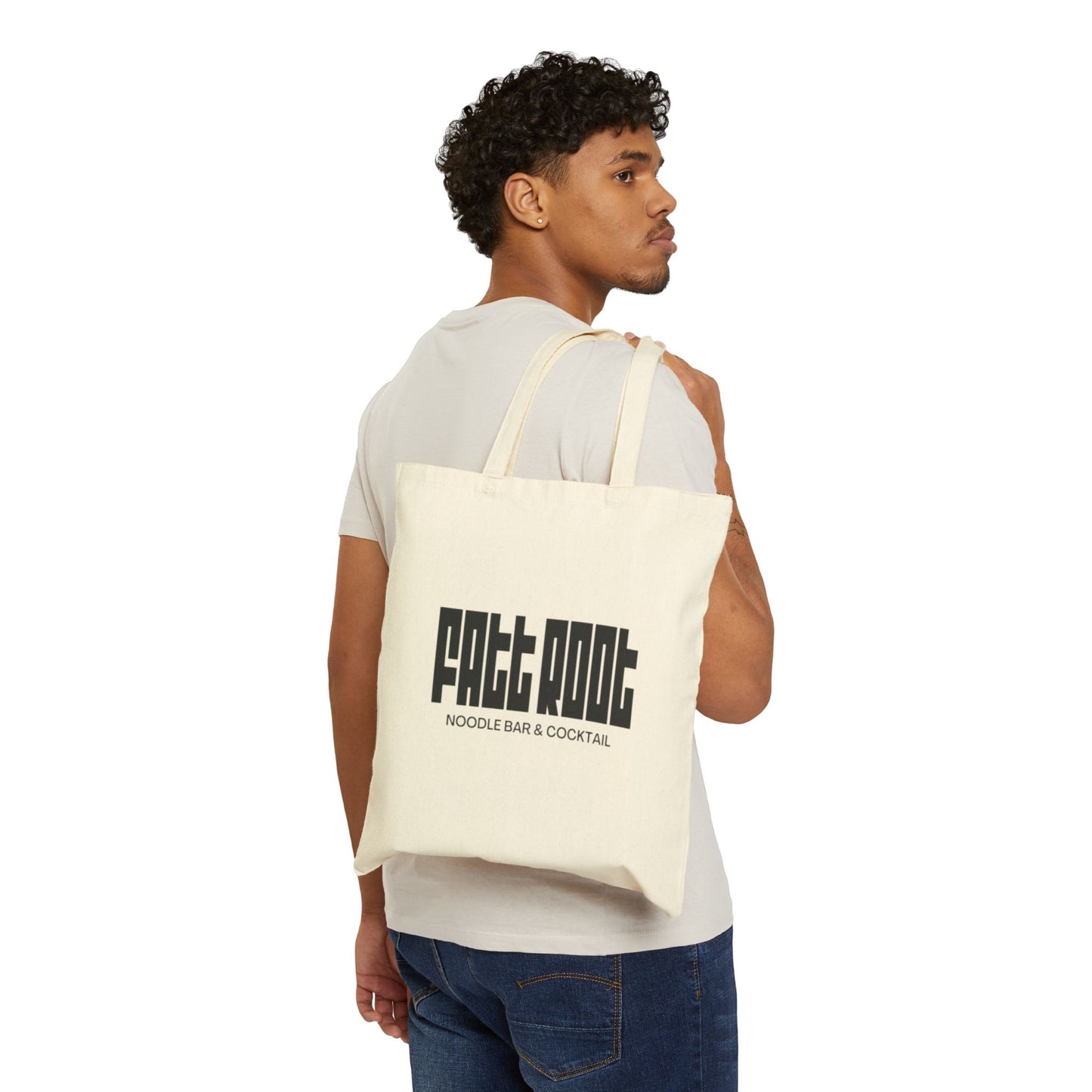Fatt Root Cotton Canvas Tote Bag - Eco-Friendly Shopping & Everyday Use