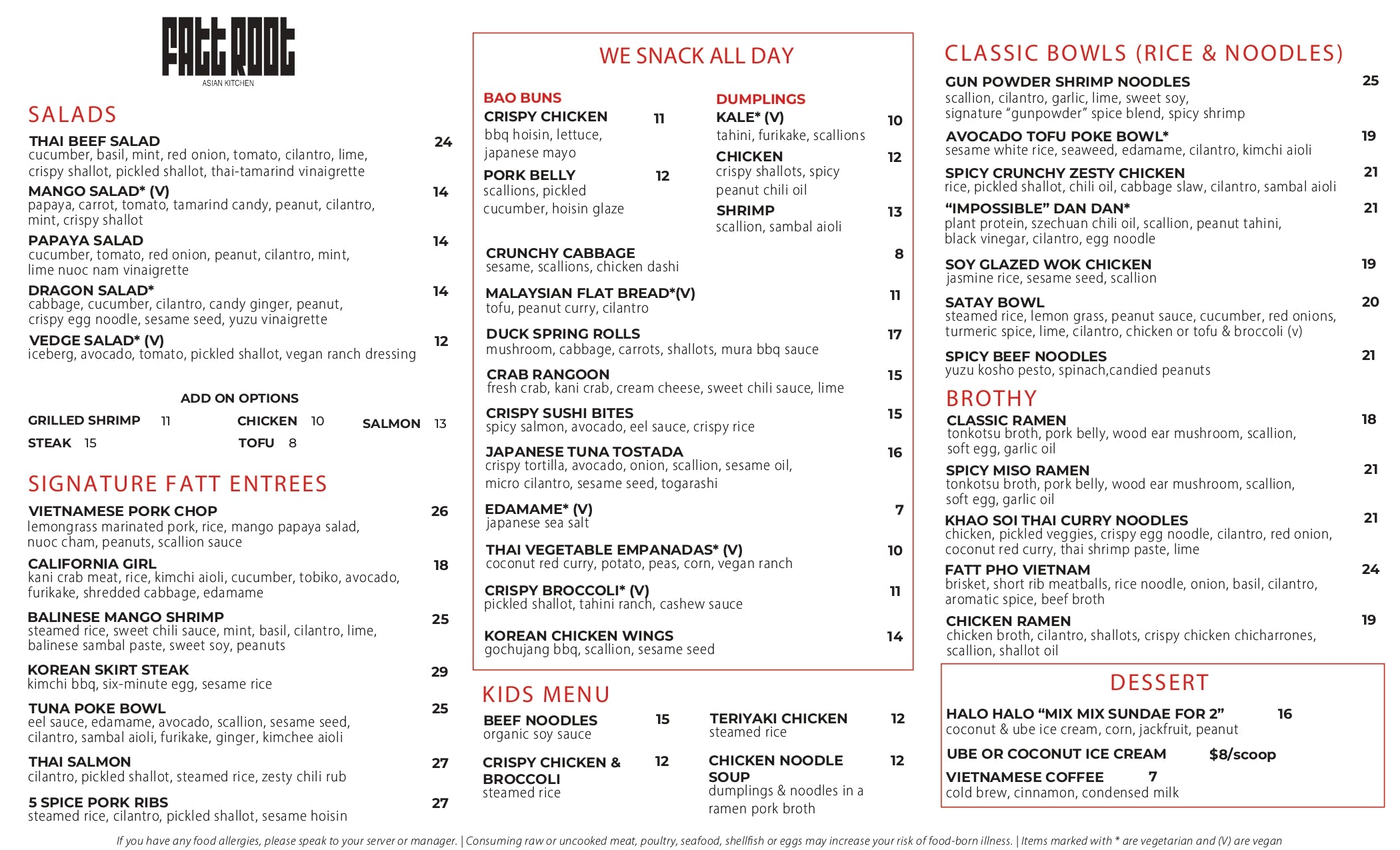 Fatt Root Menu – Fatt Root Kitchen & Bar